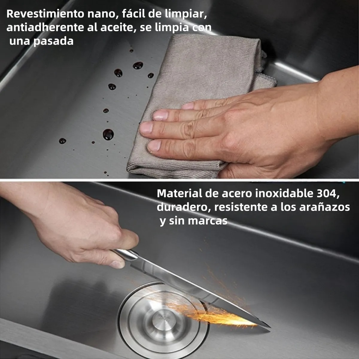 Fregadero De Cocina 304 Acero Inoxidable 6045 Grifo Incluido