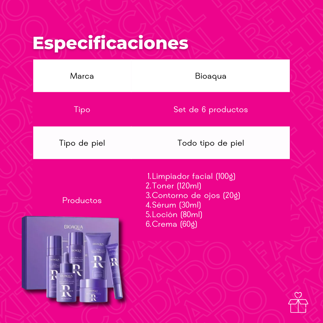 Kit De Cuidado Facial Retinol Hidratantes Antiarruga Bioaqua