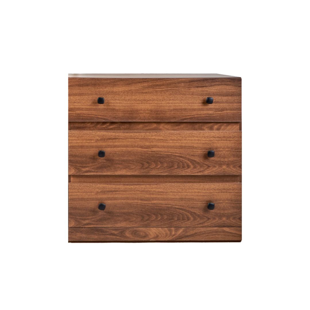 Cómoda Cajonera de 3 Cajones Color Nogal - Madera MDF