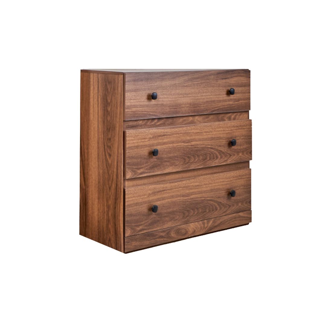 Cómoda Cajonera de 3 Cajones Color Nogal - Madera MDF