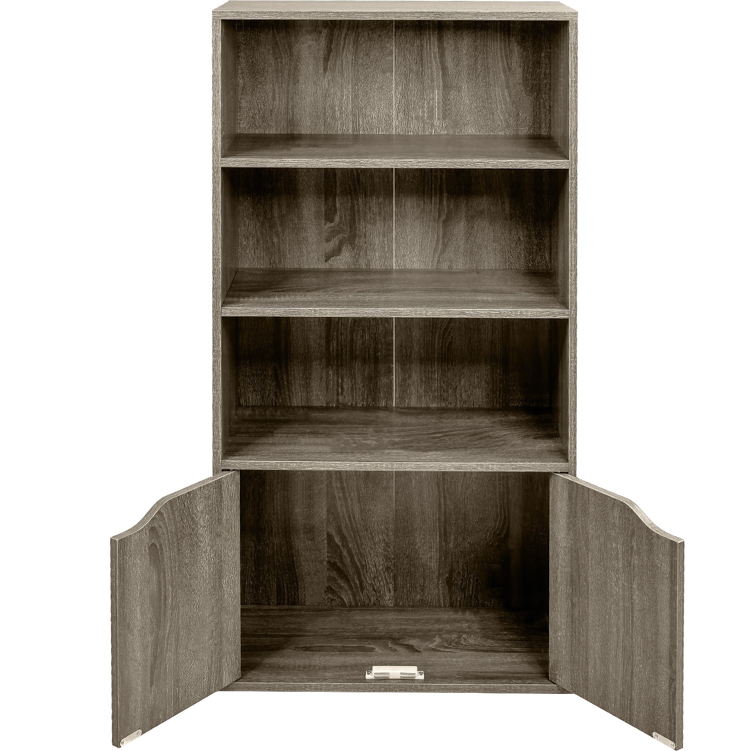 Estantería Gris 3 Niveles 2 Puertas Almacenamiento