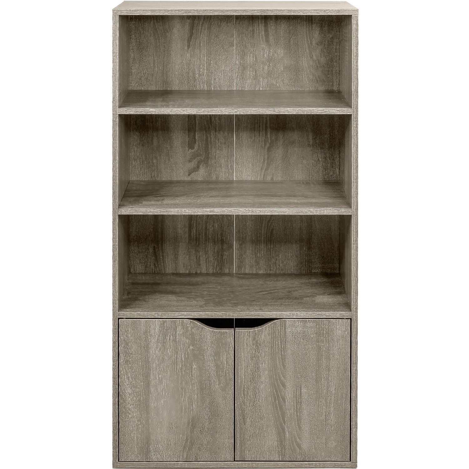 Estantería Gris 3 Niveles 2 Puertas Almacenamiento