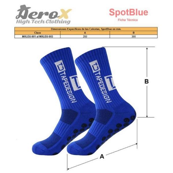 Calcetas antideslizantes, MXLEU-001 1Par Azul 6-12,5US TapeDesign Calcetines Tubo Medio Algodón, SpotBlue