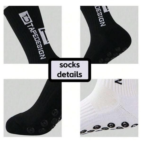 Calcetines de fútbol MXAKC-001 1Par Negro 6-12,5US TapeDesign Calcetines Tubo Medio Algodón, SpotBlack