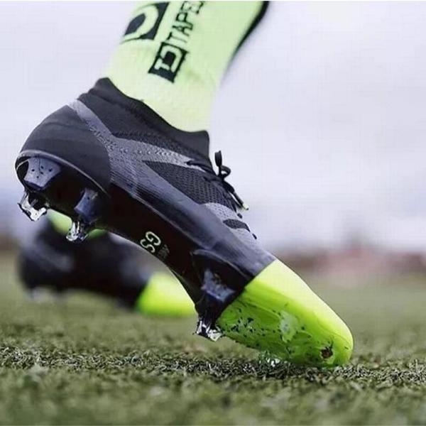 Calcetas deportivas antideslizantes MXNCE-001 1Par Verde Fluorescente 6-12,5US TapeDesign Calcetines Tubo Medio Algodón, SpotFluorescent