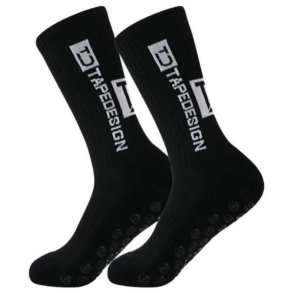 Calcetines de fútbol MXAKC-001 1Par Negro 6-12,5US TapeDesign Calcetines Tubo Medio Algodón, SpotBlack