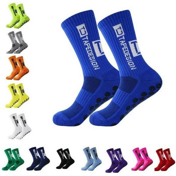 Calcetas antideslizantes, MXLEU-001 1Par Azul 6-12,5US TapeDesign Calcetines Tubo Medio Algodón, SpotBlue