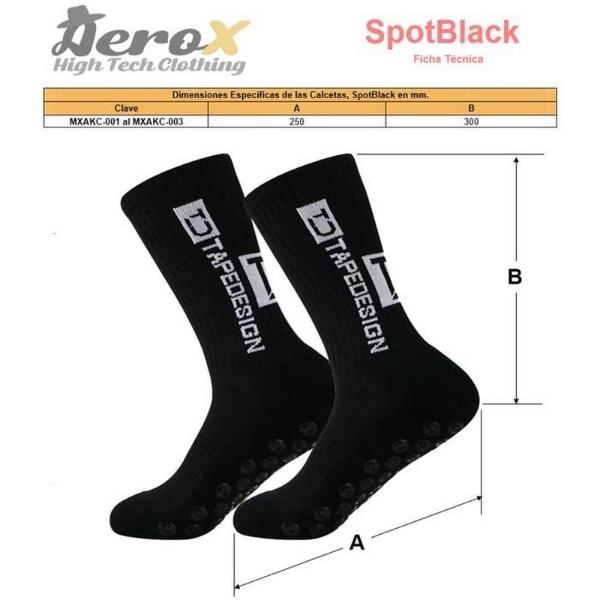 Calcetines de fútbol MXAKC-001 1Par Negro 6-12,5US TapeDesign Calcetines Tubo Medio Algodón, SpotBlack