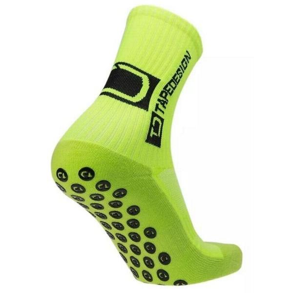 Calcetas deportivas antideslizantes MXNCE-001 1Par Verde Fluorescente 6-12,5US TapeDesign Calcetines Tubo Medio Algodón, SpotFluorescent
