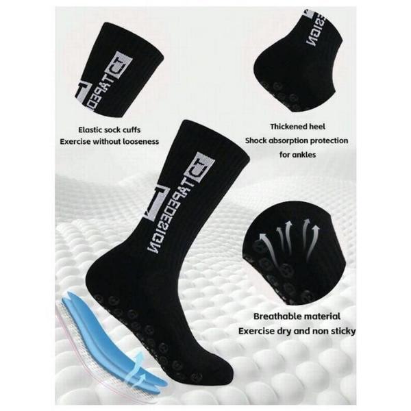 Calcetines de fútbol MXAKC-001 1Par Negro 6-12,5US TapeDesign Calcetines Tubo Medio Algodón, SpotBlack
