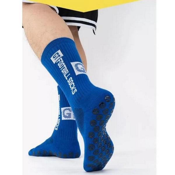 Calcetas antideslizantes, MXLEU-001 1Par Azul 6-12,5US TapeDesign Calcetines Tubo Medio Algodón, SpotBlue