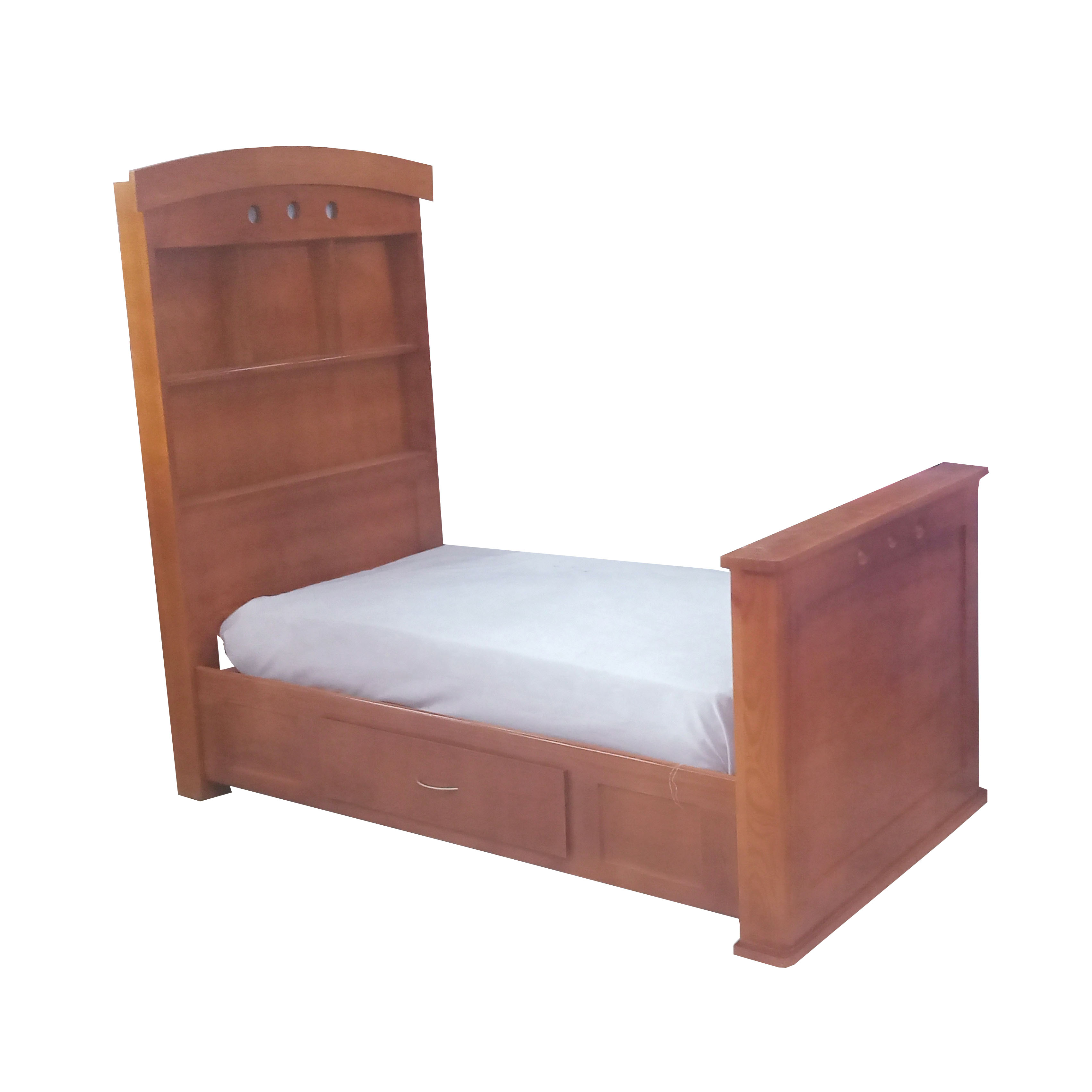 Cuna Cama De Madera Junior con Luz Magnolia y Cajon