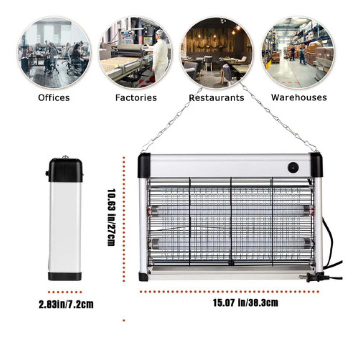 20w Lámpara Mata Mosquitos Killer Eléctrico Matamoscas Blanco