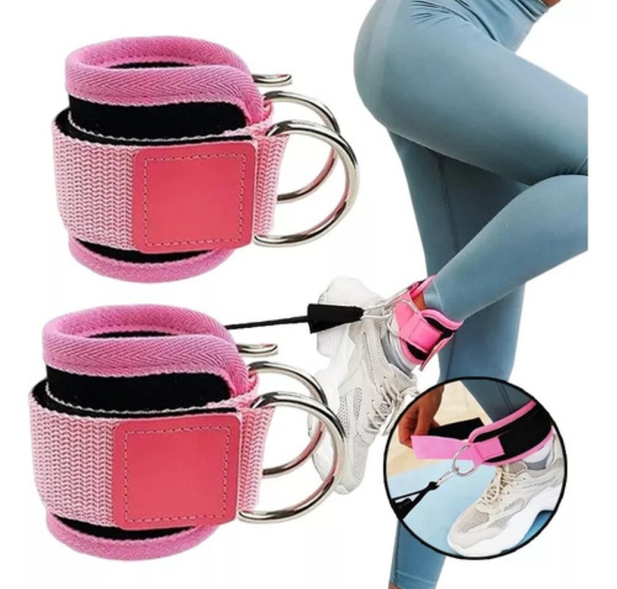 2 Pz Rosa Grillete Para Tobillo Gym Entrenamiento De Glúteo Rosa