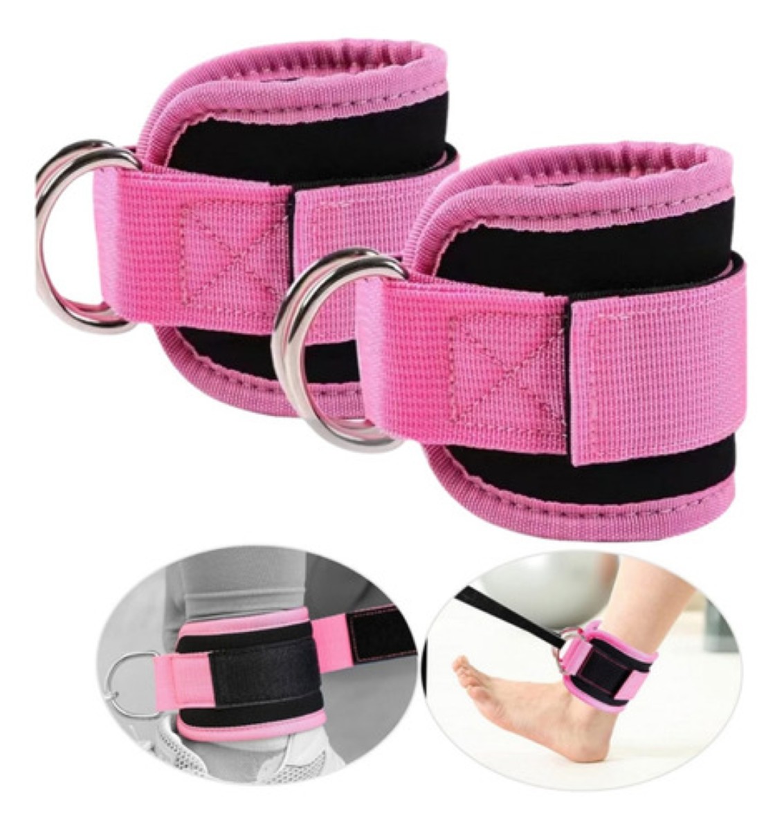 2 Pz Rosa Grillete Para Tobillo Gym Entrenamiento De Glúteo Rosa
