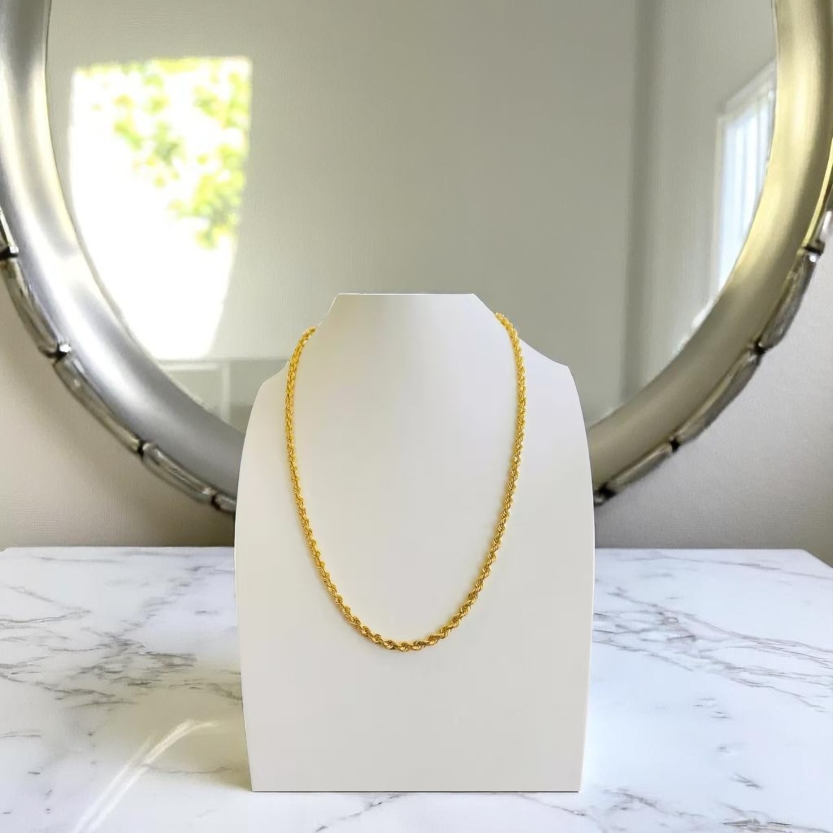 Cadena Estilo Torsal De 55cm X 5mm En Oro De 14k + Obsequio