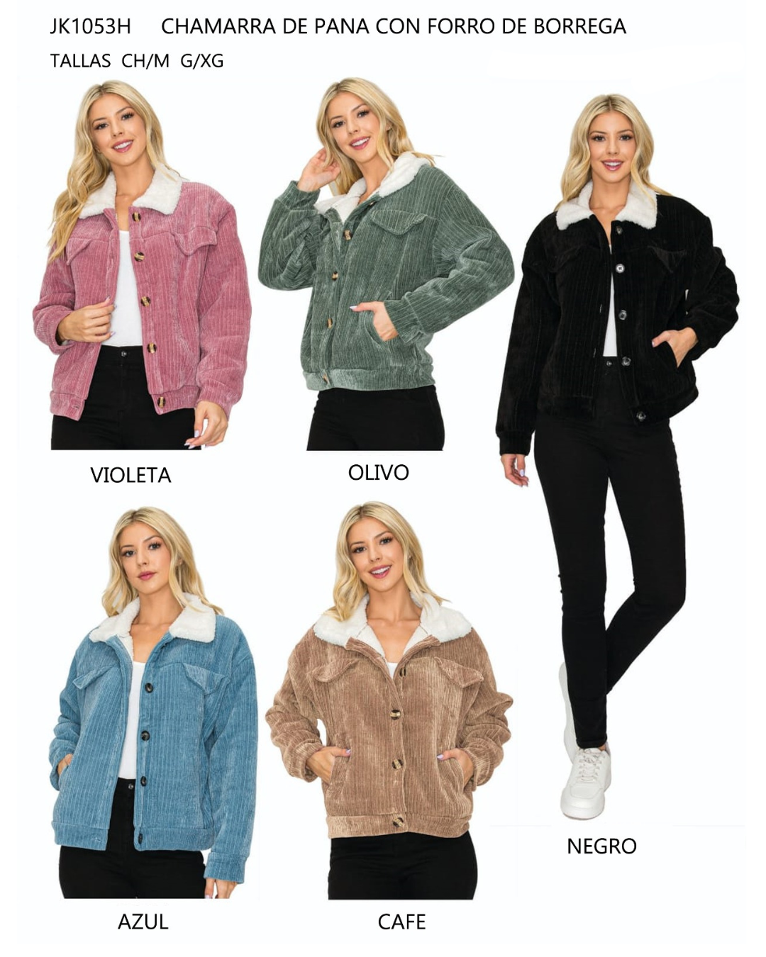 PAQUETE 10PZS  CHAMARRA DE PANA CON FORRO DE BORREGA