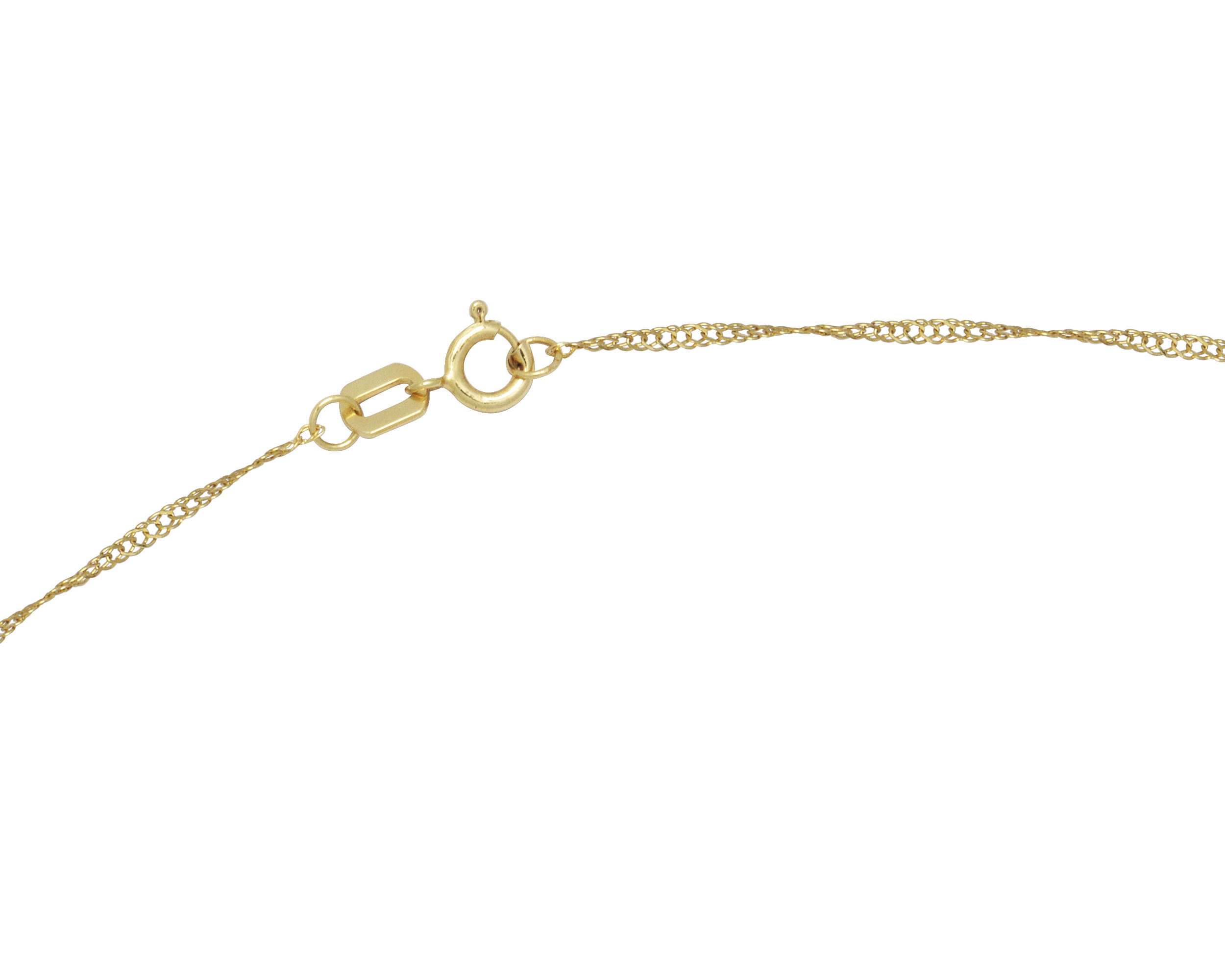Collar Gargantilla Oro 14K Horoz Corazón con Circonias 45cm V12 S1040