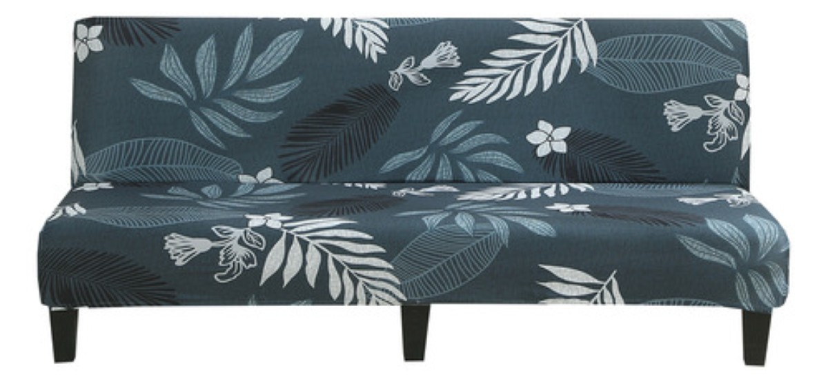 Funda De Futón Elástica Para Sofá Cama Sin Brazos Gris