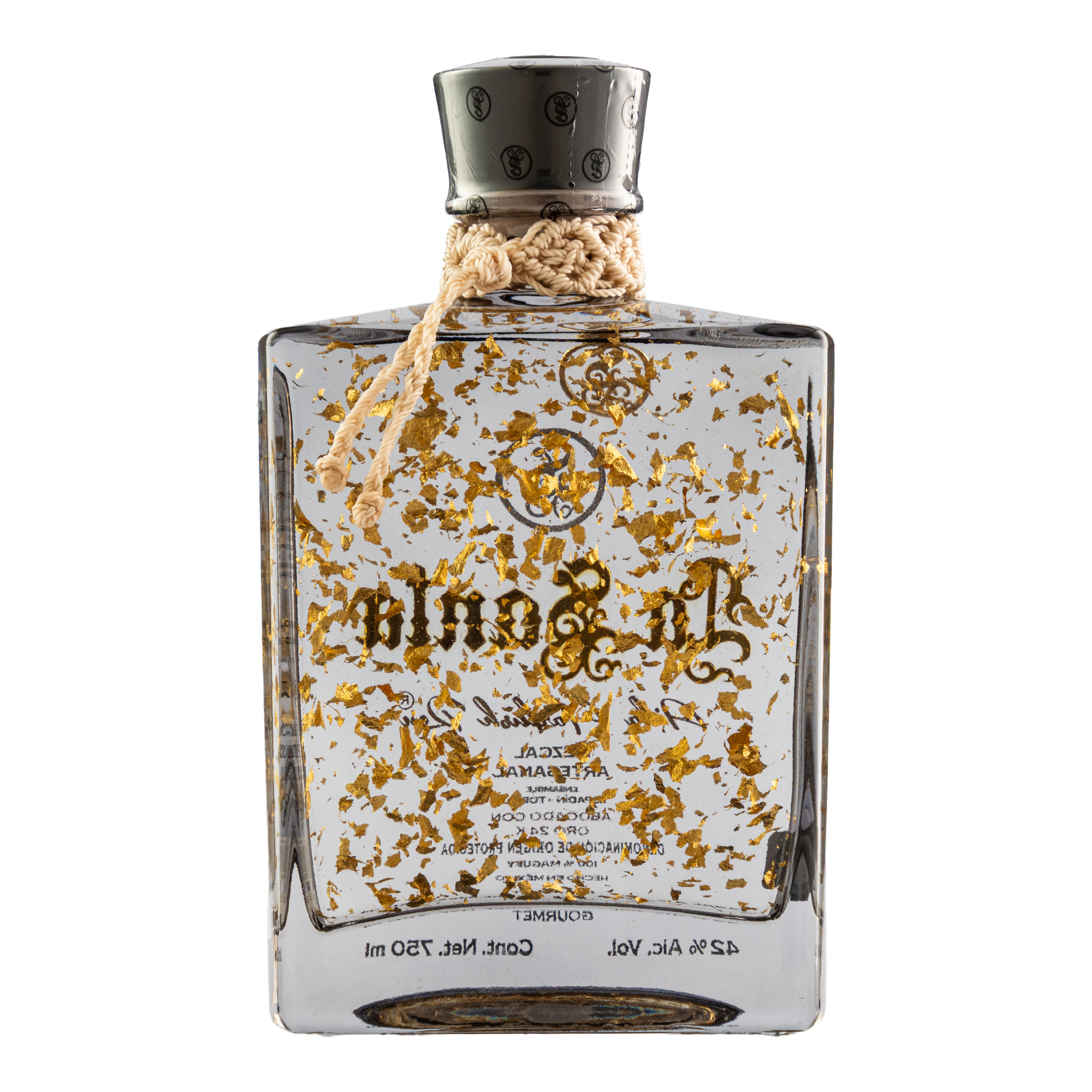 Mezcal Artesanal La Santa Abocado Con Oro 24K 750 Ml