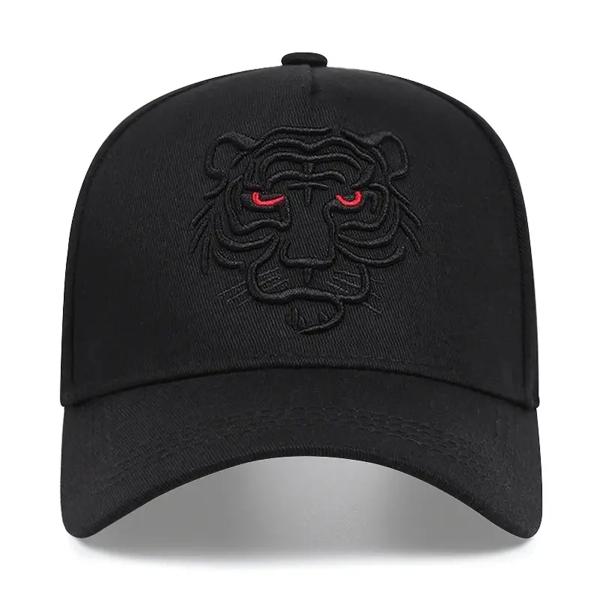 Knite Gorra Negra Tigre Béisbol Poliéster Hip Hop Hombre Unisex Ajustable
