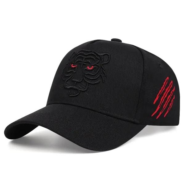 Knite Gorra Negra Tigre Béisbol Poliéster Hip Hop Hombre Unisex Ajustable