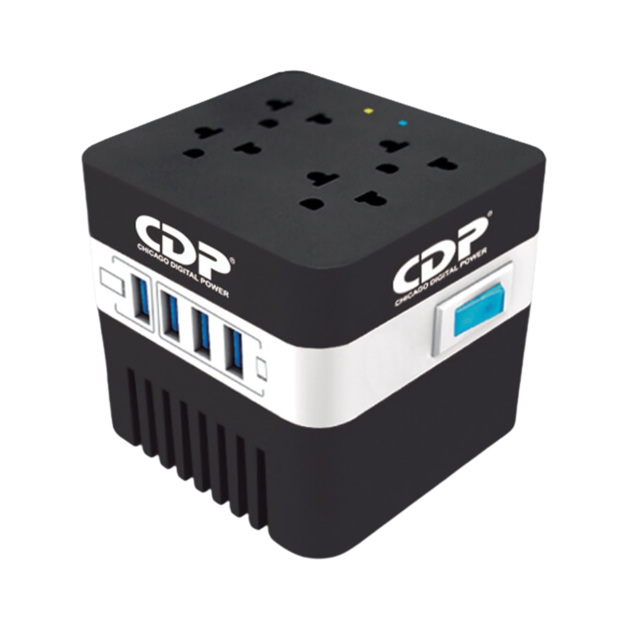 Regulador de Voltaje CDP RU-AVR 604 de 600VA/300W con 4 Contactos 4 USB.