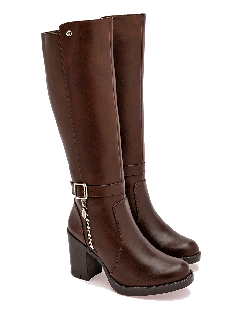 bota larga para mujer color cafe 