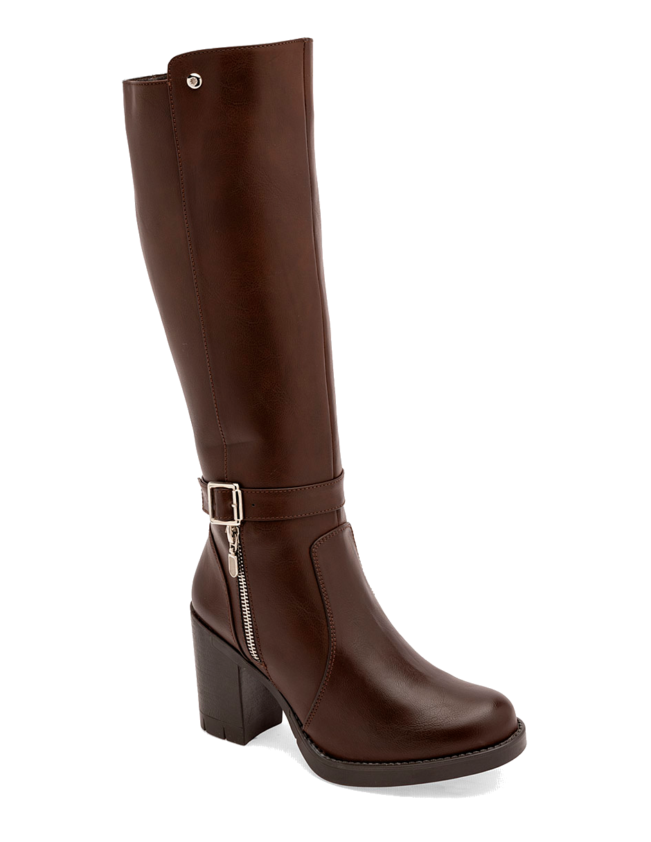 bota larga para mujer color cafe 