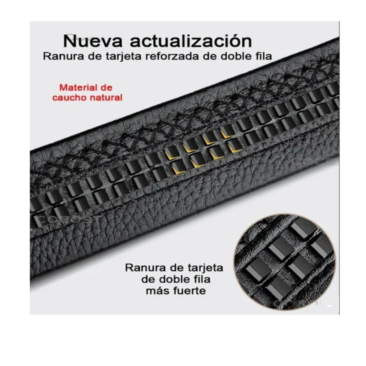 Cinto Negro De Elegante Cuero Hombre, Hebilla Automática 120cm Color Negro H