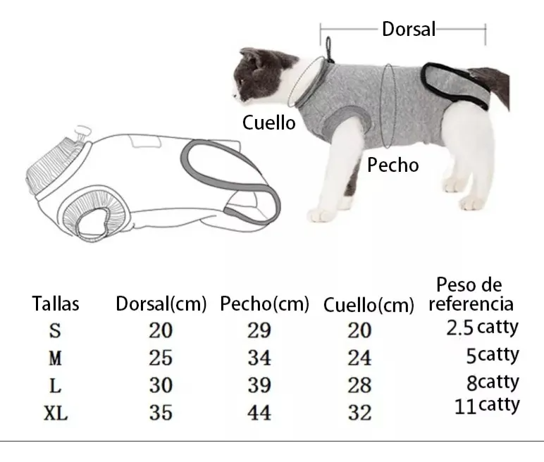 Faja Postoperatoria Para Perros Y Gatos Pequeños Y Medianos TALLA GRANDE