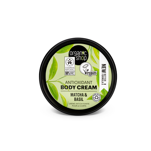 Crema Corporal Orgánica Antioxidante de Matcha y Albahaca, 250 ml, Organic Shop