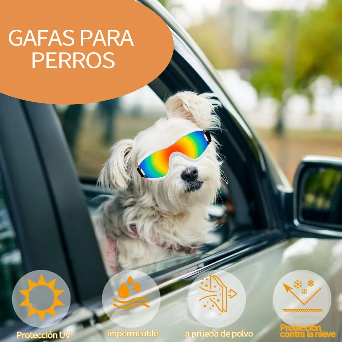 Lentes Gafas De Sol Para Perros Pequeño Protección Uv Viento