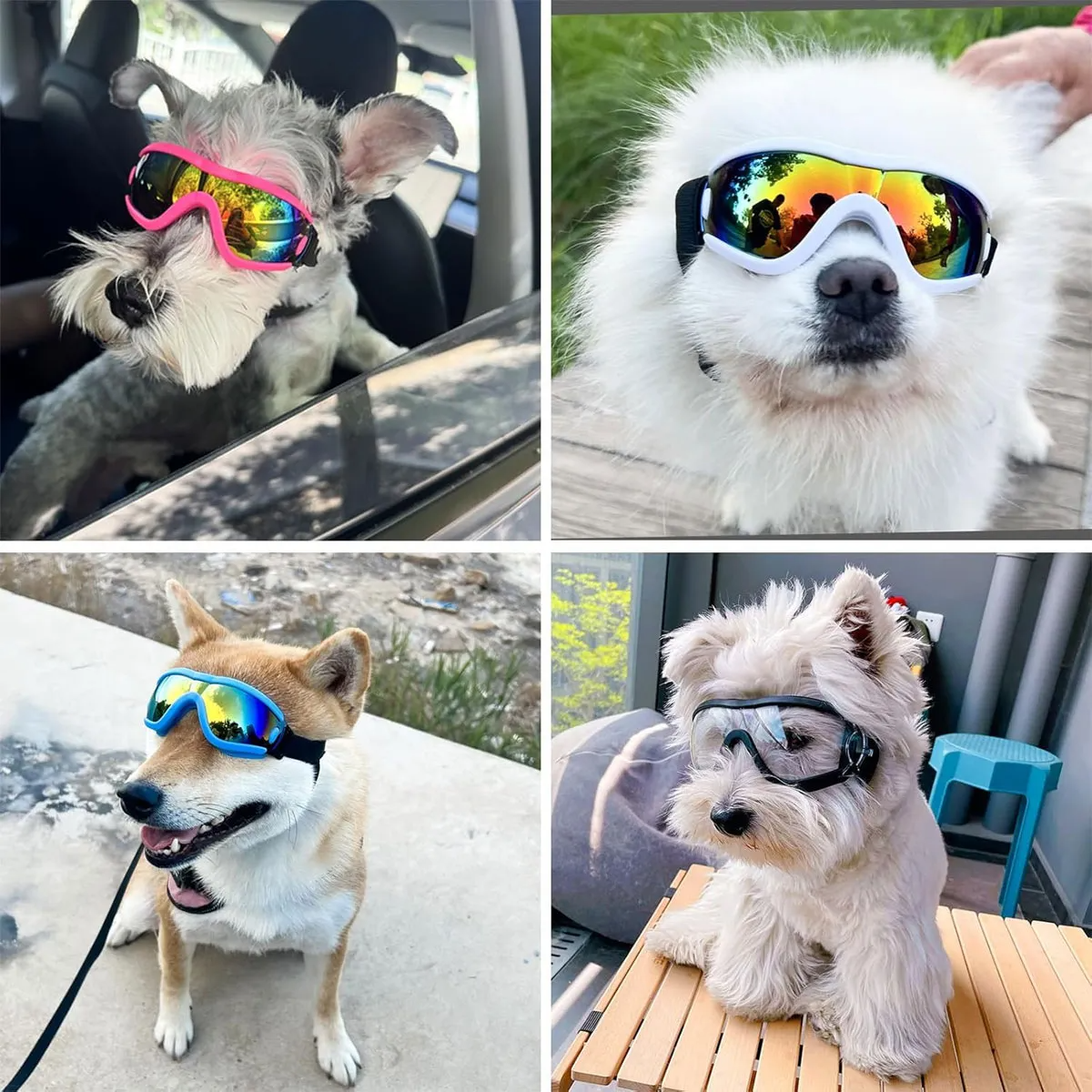 Lentes Gafas De Sol Para Perros Pequeño Protección Uv Viento