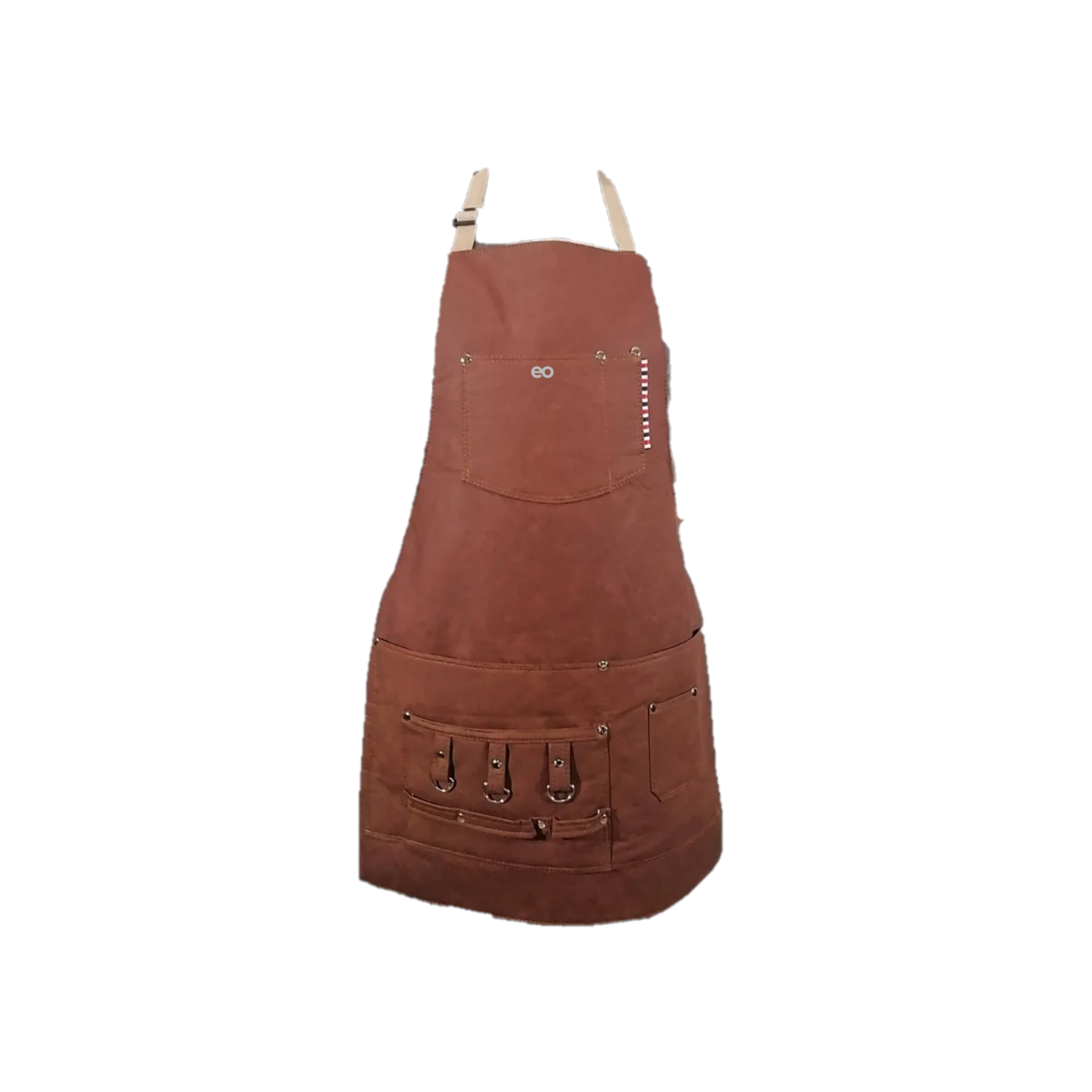 Mandil Barbero Vini Piel Delantal Estilista Porta-utensilios Marron