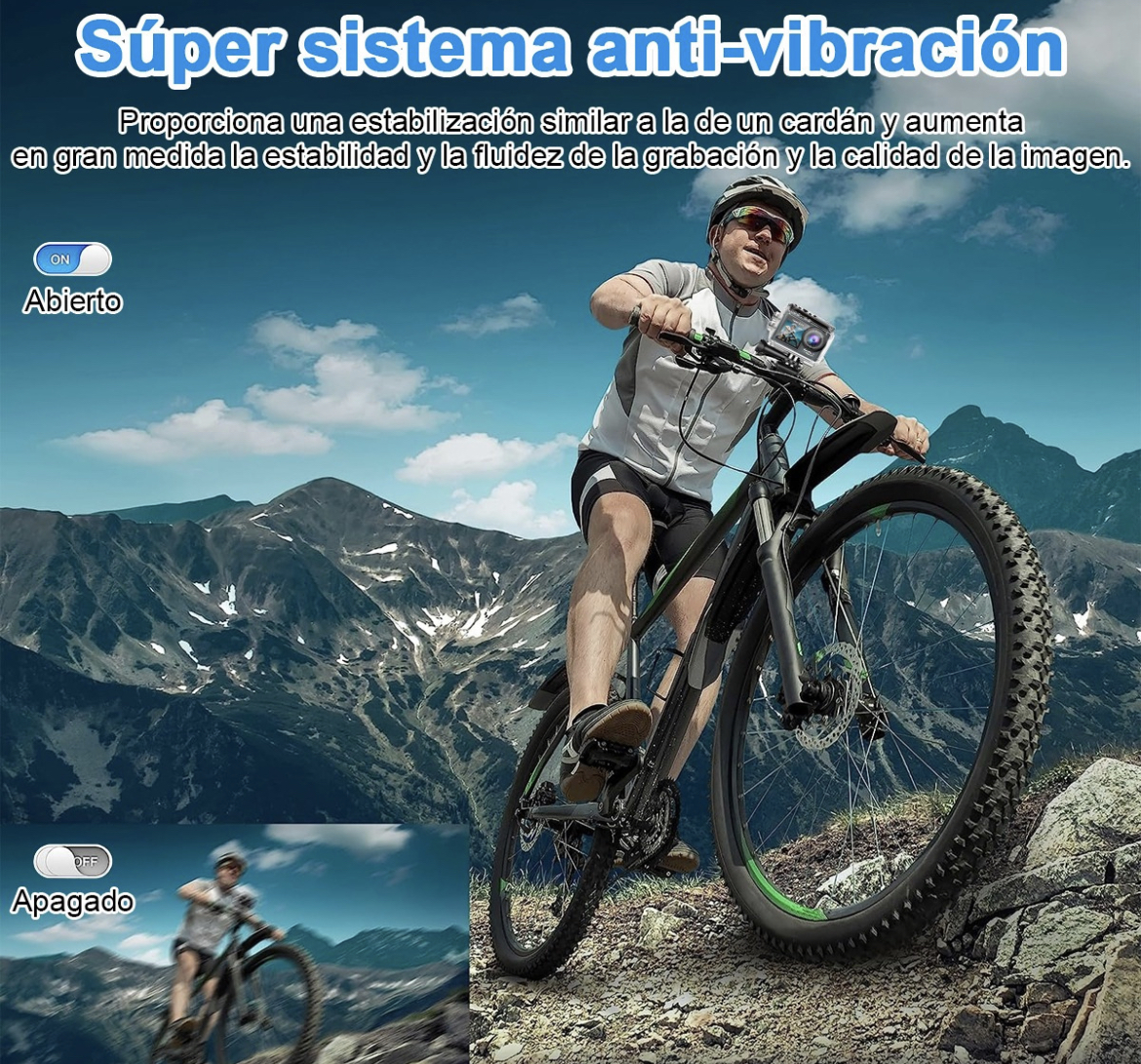 Cámara Deportiva Videocámara Sumergible 5k 50mp Hd Wifi