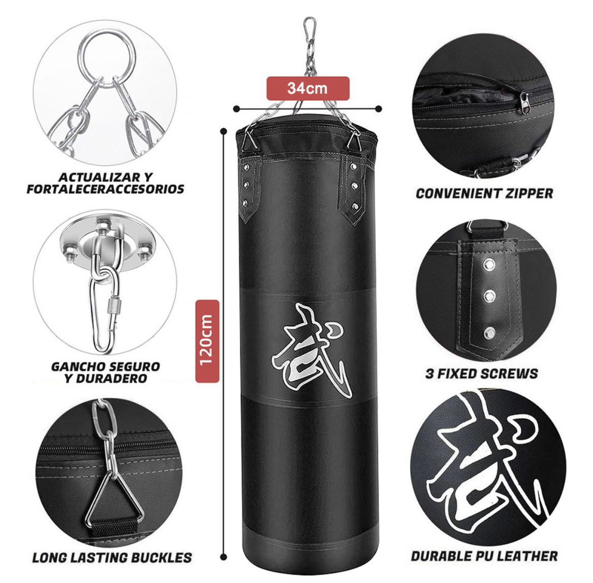 Bolsa Saco De Boxeo Profesional Costal De Box Con Guantes