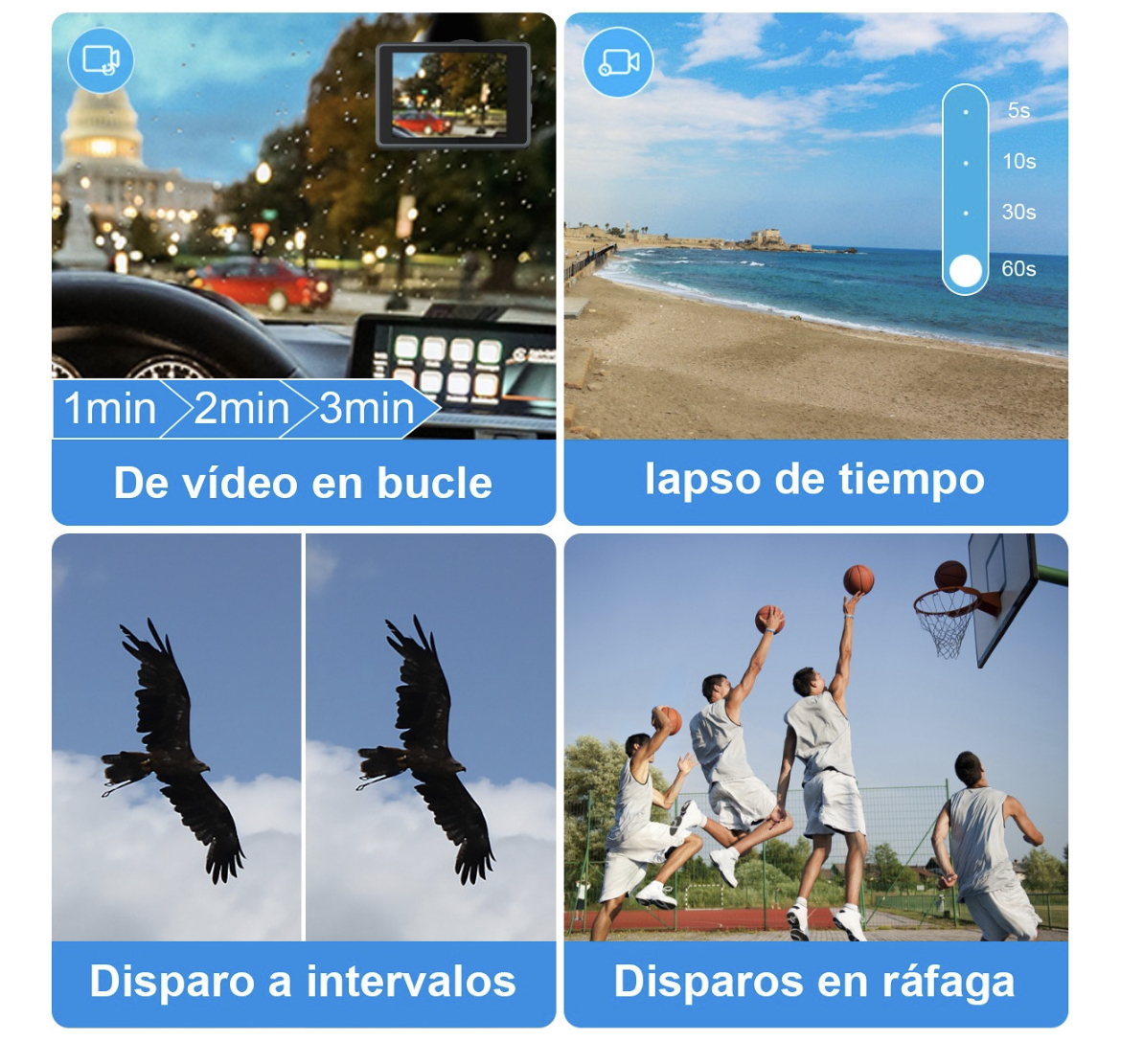 Cámara Deportiva Videocámara Sumergible 5k 50mp Hd Wifi