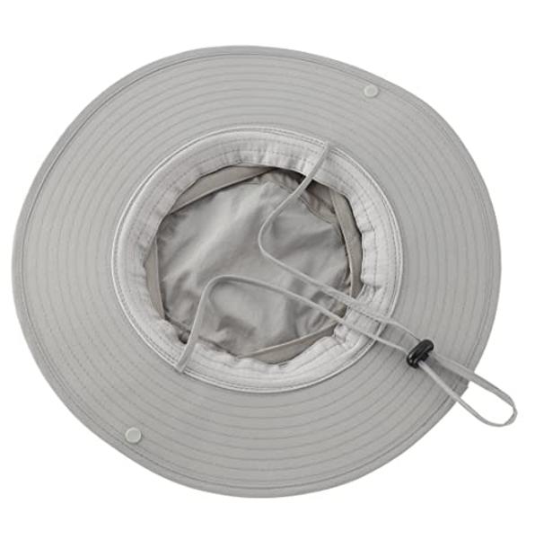 Sombrero de malla unisex para exteriores, estilo boonie, de camuflaje, con cordón, color gris, 55 x 60 cm