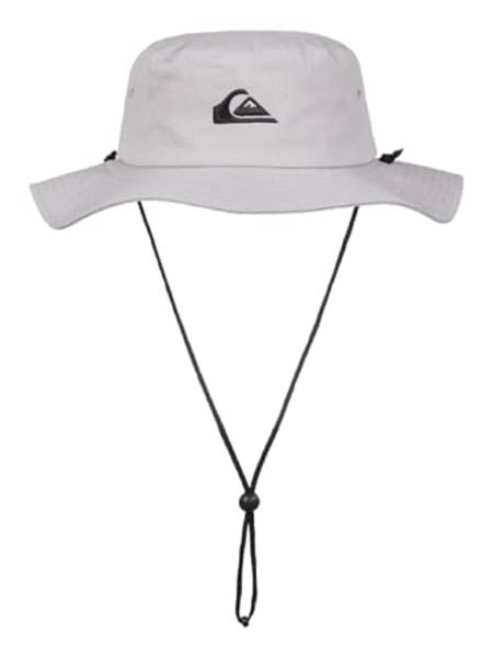Sombrero de pescador Quiksilver Bushmaster con visera flexible y protección solar para hombre, gris Steeple, talla pequeña-mediana (EE. UU.)