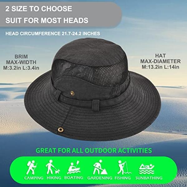 Sombrero de malla unisex para exteriores, estilo boonie, de camuflaje, con cordón, color gris, 55 x 60 cm