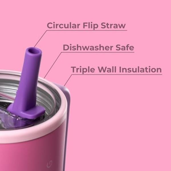 HydroJug Traveler - Botella de agua de 945 ml con asa y pajita abatible - Se adapta al portavasos, vaso resistente a fugas, base de acero inoxidable y goma con aislamiento reutiliz