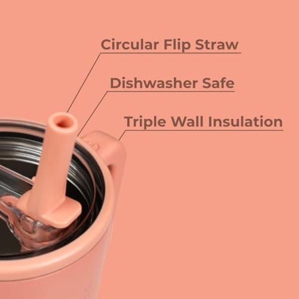 HydroJug Traveler - Botella de agua de 1,2 litros con asa y pajita abatible - Se adapta al portavasos, vaso resistente a fugas, base reutilizable de acero inoxidable y goma con ais