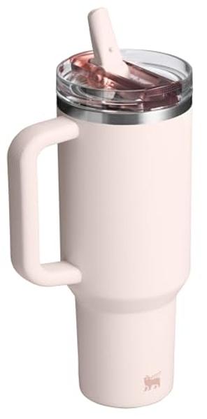 Vaso Stanley Quencher ProTour con pajita y tapa hermética de 1,2 litros | Pajita y asa integradas | Compatible con portavasos para viajes | Vaso térmico de acero inoxidable | Sin B