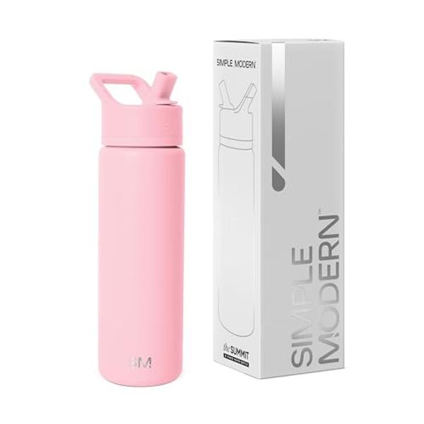 Botella de agua Summit para niños, sencilla y moderna, con tapa con pajita | Vaso térmico de acero inoxidable CoComelon de 14 oz para niños pequeños y escolares | CoComelon Sandía