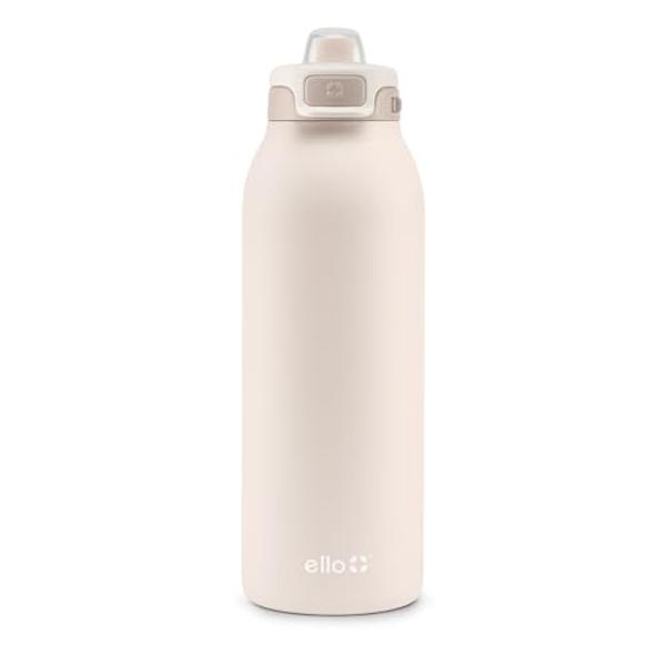Botella de agua de acero inoxidable Ello Pop & Fill de 40 oz con tecnología de llenado rápido, doble pared de metal con aislamiento al vacío, tapa hermética, reutilizable, sin BPA,