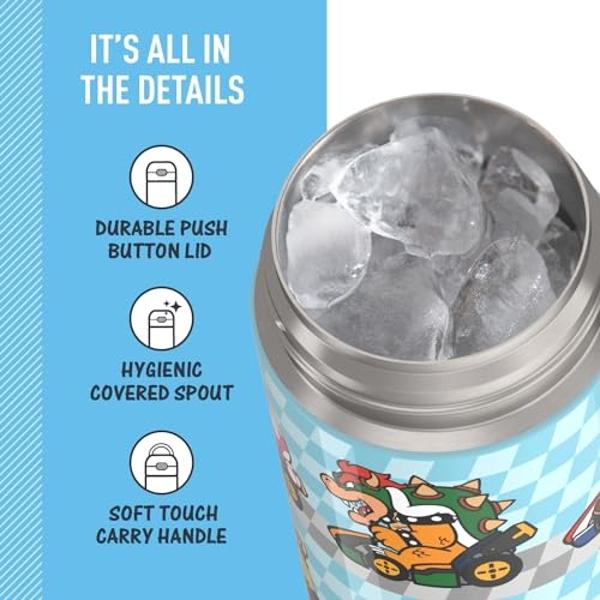 Botella de agua Summit para niños, sencilla y moderna, con tapa con pajita | Vaso térmico de acero inoxidable de 545 ml de Star Wars para niños y escuela | Estilo retro de Star War