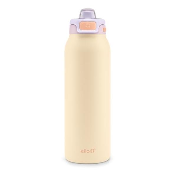 Botella de agua de acero inoxidable Ello Pop & Fill de 22 oz con tecnología de llenado rápido, doble pared de metal con aislamiento al vacío, tapa hermética, reutilizable, sin BPA,