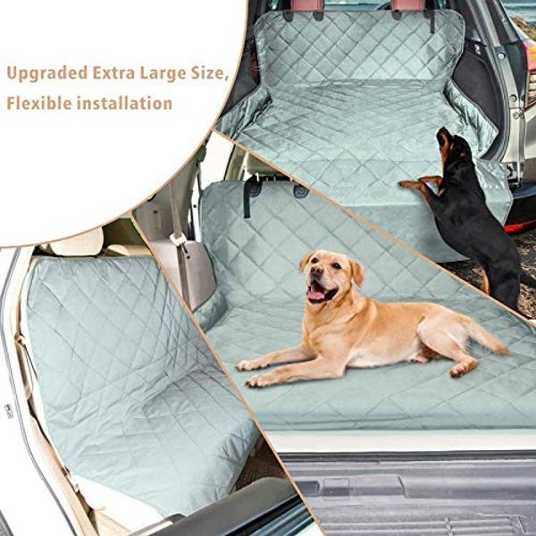 PETICON - Forro de carga para perros, impermeable, para SUV, sedanes y furgonetas, con protector de parachoques, antideslizante, tamaño grande, ajuste universal, color gris