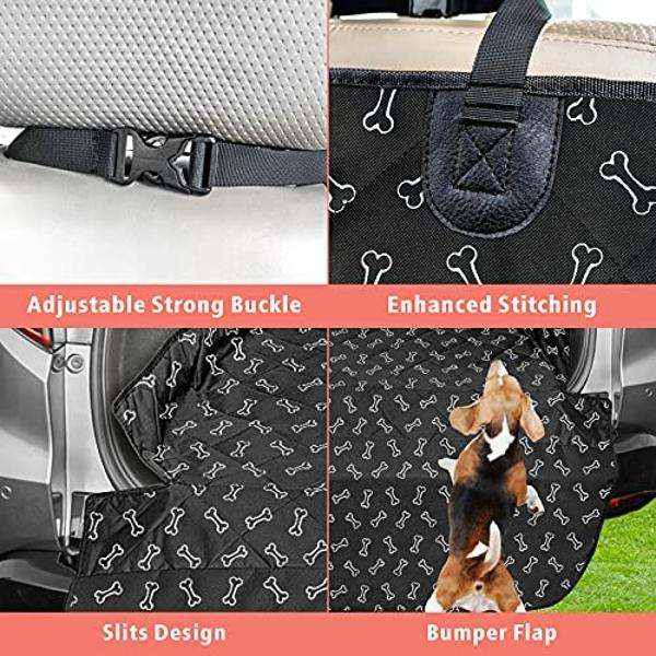 PETICON - Forro de carga para perros, impermeable, para SUV, sedanes y furgonetas, con protector de parachoques, antideslizante, tamaño grande, ajuste universal, color gris